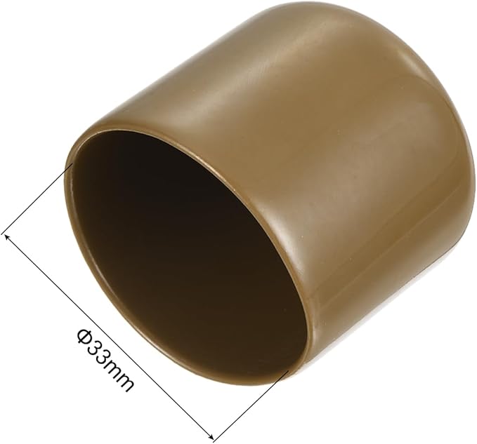 uxcell 20pcs Rubber End Caps 33mm(1 5/16") ID Vinyl PVC Round Tube Bolt Cap Cover Screw Thread Protectors Light Brown