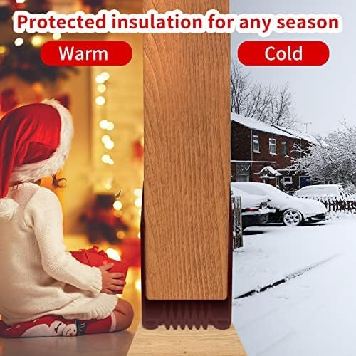 Door Draft Stopper, 39” Length Cuttable Weather Stripping Door Seal, Strong Adhesive Door Sweep for Exterior and Interior Doors (1, Brown)