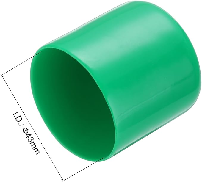 uxcell 20pcs Rubber End Caps 43mm ID Vinyl PVC Round Tube Bolt Cap Cover Screw Thread Protectors Dark Green
