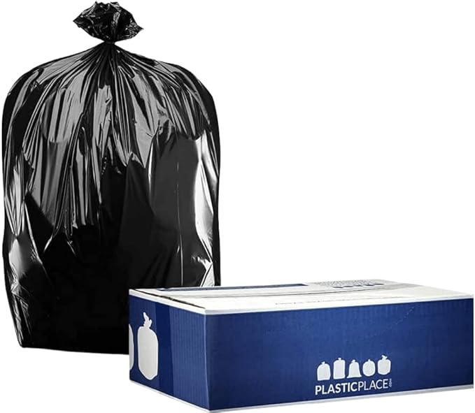 Plasticplace 20-30 Gallon Trash Bags │ 2.0 Mil │ Black Heavy Duty Garbage Can Liners │ 30" x 36" (100 Count)