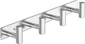 VAEHOLD 1PACK Hat and Coat Wall Mount Rack - 4 Hooks for Robes, Bags, Keys, and Towels - Bathroom Towel Hanger Organizer -Silvery