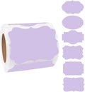 Purple Labels - 250 PCS 3" x 2" Fancy Shape Stickers for Storage Box or Food Jars