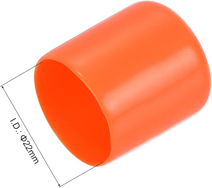 uxcell 20pcs Rubber End Caps 22mm ID Vinyl Round Tube Bolt Cap Cover Screw Thread Protectors Orange