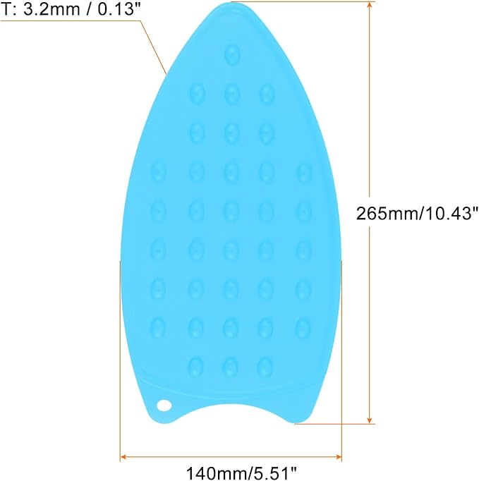 HARFINGTON Silicone Iron Rest Pad, Multipurpose Iron Hot Resistant Mat Iron Rest Plate for Ironing Board Hot Heat Resistant Steam Compact Mat, Blue