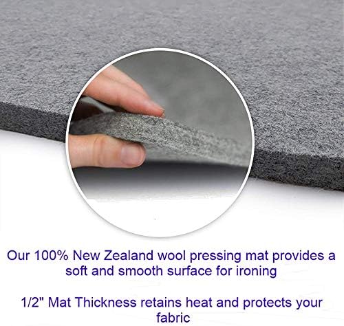 Wool Pressing Mat Set (Deluxe 2 Pack) Includes 24 x17 and 10 x 10 mats with Quilting Supplies in Pouch, 100% Pure New Zealand Wool, 2 Wool Pressing Mats Comes with Large Size & Portable Size (2 Mats)