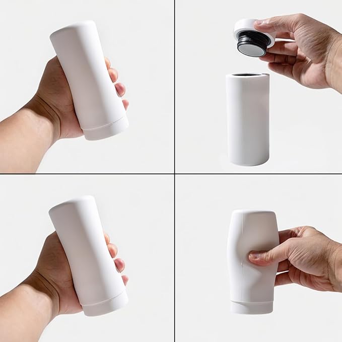 Soap Dispenser Dish Soap Holder for Kitchen Sink 8 oz Round Refillable Foaming Soaps Dispenser Shampoo and Conditioner Bottles Watertight Silicone Squeeze Bottle for Bathroom White