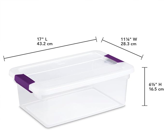 Sterilite 12-Pack 15 Quart ClearView Latch Box, Stackable Organizer Bins with Latching Lids - Clear Plastic Organization Containers for Closet, Bedroom, Shelving Units and Everyday Home Storage