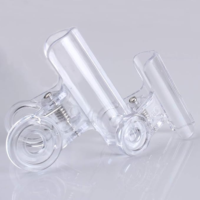 30 Pack Plastic Clear Clips Clamps, 1-1/2 Inch and 2 Inch Sizes