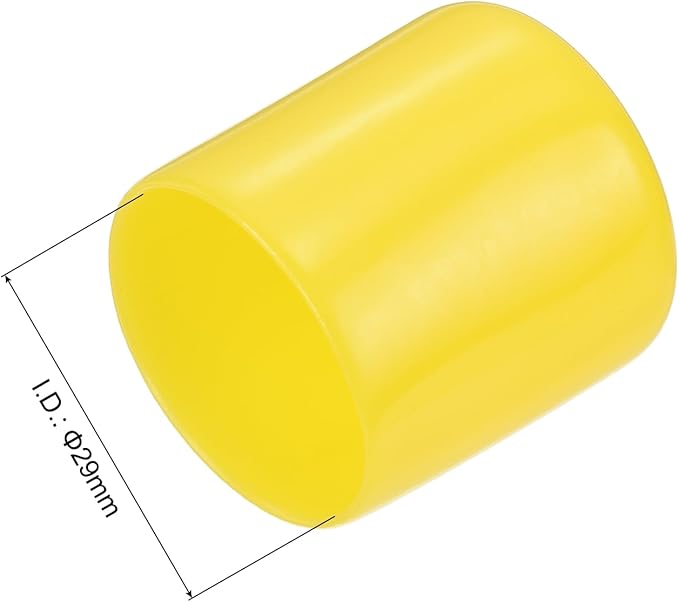 uxcell 20pcs Rubber End Caps 29mm(1 1/8") ID Vinyl PVC Round Tube Bolt Cap Cover Screw Thread Protectors Yellow