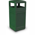 Commercial Zone-73295399 PolyTec 42 Gallon Square Waste Container with Dome Lid Color: Green