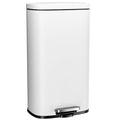 Arlopu13.2 Gallon Step Trash Can, Stainless Steel Garbage Bin, Soft-Close Rubbish Bin with Removable Plastic Inner Bucket, Fingerprint-Proof, Lid Dustbin, Suit for Kitchen Home (White, 50L)
