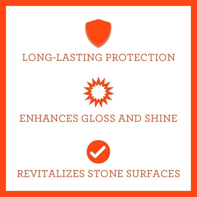 TriNova Granite Sealer & Protector Gallon Refill- Made in USA, Best Stone Polish, Protectant & Care Product - Easy Maintenance for Clean Countertop Surface, Marble, Tile