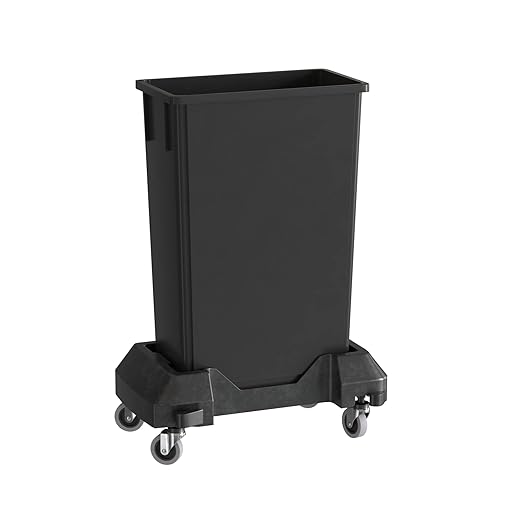 23 Gallon Black Slim Jim Trash Can with Dolly