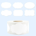 350 PCS Gift Tags Stickers Name Labels Stickers,2" x 1.2" Fancy Shape Stickers Self-Adhesive Handmade Bottle All-Purpose Jar Labels for Presents Cosmetic Decoration Jars Food Craft (White)
