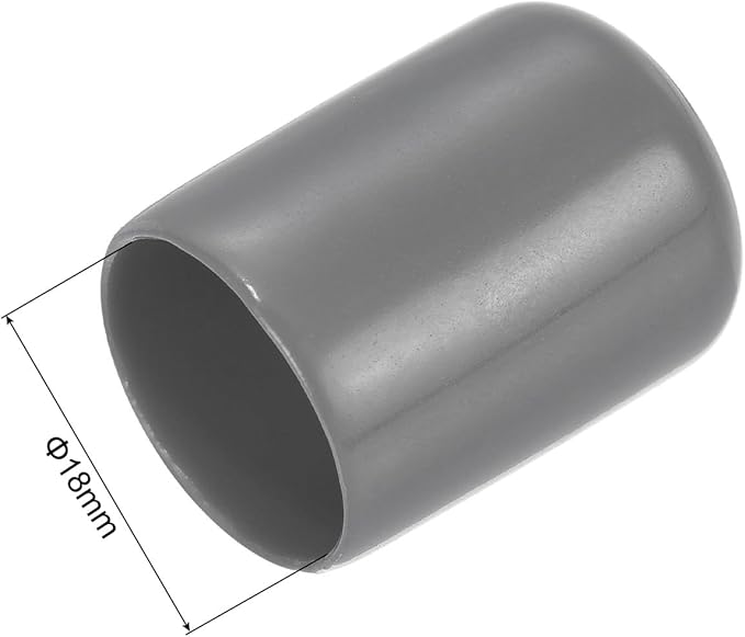 uxcell 20pcs Rubber End Caps 18mm ID Vinyl PVC Round Tube Bolt Cap Cover Screw Thread Protectors Dark Grey