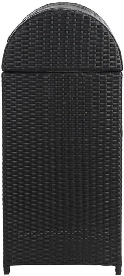 Safavieh Outdoor Collection Serapis Black Wicker Trash Bin
