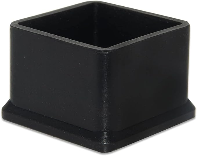 Flyshop Durable Non-Marking Silicone Chair Leg Caps Tips Floor Protectors Square Furniture Table Leg Covers, 20pcs, Black, 38 mm x 38 mm, 1-1/2" x 1-1/2"