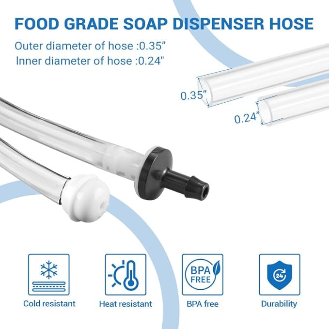 Yofidra Soap Dispenser for Kitchen Sink: Built in Sink Soap Dispenser Pump, Brushed Nickel Stainless Steel Sink Soap Dispenser with 47” Tube Kit Fit for Kitchen Bathroom in Counter