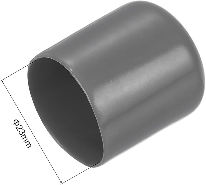 uxcell 20pcs Rubber End Caps 23mm ID Vinyl PVC Round Tube Bolt Cap Cover Screw Thread Protectors Dark Grey