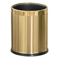 2.6Gallon/10L Brass Gold Bathroom Trash Can - Gold Waste Basket for Bedroom, Office, Store - Metal Trash Bin Without Lid