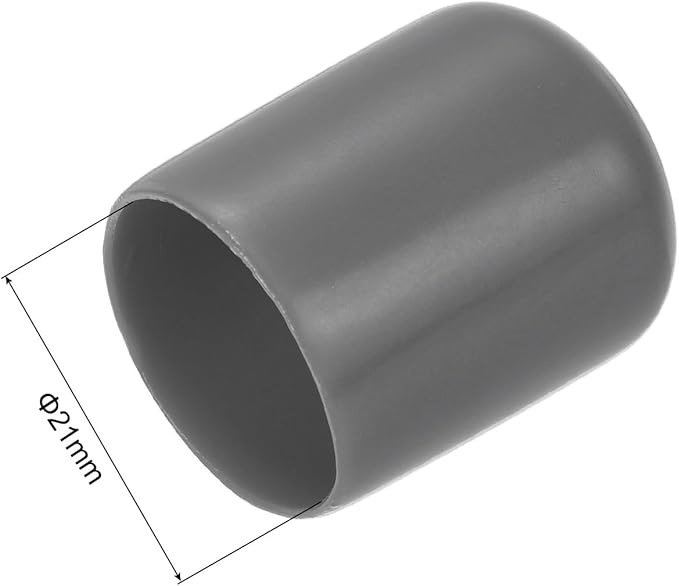 uxcell 20pcs Rubber End Caps 21mm ID Vinyl PVC Round Tube Bolt Cap Cover Screw Thread Protectors Dark Grey