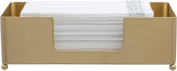 MyGift Paper Towel Holder Modern Gold-Tone Metal Tabletop Folded Paper Hand Towel Holder for Guest Bathroom, Commercial Countertop Tissue Paper Dispenser Tray for Trfold, C-Fold, Z-Fold