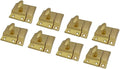 QCAA Oval Turn Cabinet Latch, for Cupboard & Other Furniture, Large, Brass Plated, 8 Pack