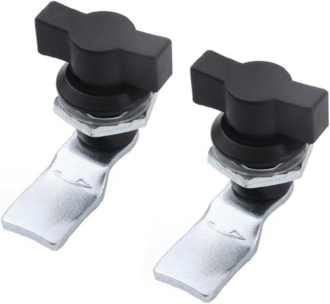 WJSKDQ 2pcs Thumb Operated Offset Cam Lock Thumb Cam Lock for Machine Cabinet Drawer Black_1
