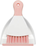 NACENA Mini Dustpan and Brush Set, Small Broom and Dustpan Set Dust Pan and Mini Hand Broom Dustpan and Broom Combo Compact for Home Table Keyboards Sofa Kitchen Pets, Pink