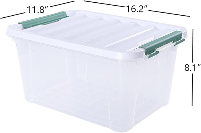 Xyskin 6-Pack 20 Quart Plastic Storage Boxes, Latching Storage Bin Box, Clear