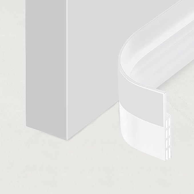 Adhesive Backed Door Draft Stopper – Silicone Under Door Sweep for Interior & Exterior Doors, Noise & Air Insulation, Self Stick Weather Stripping Door Seal, 2" W x 39" L (Clear) by Randall Mfg