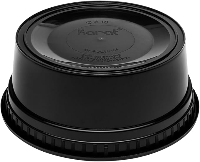 Karat [8oz - 240 ct Black PP Injection Molded Round Deli Containers with Lids (FP-IMDC8-PPB)