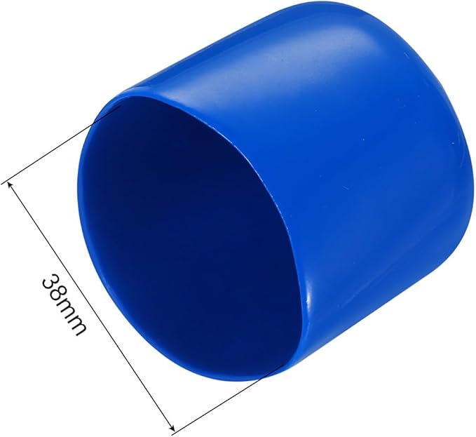 uxcell 20pcs Rubber End Caps 38mm ID Vinyl PVC Round Tube Bolt Cap Cover Screw Thread Protectors Blue