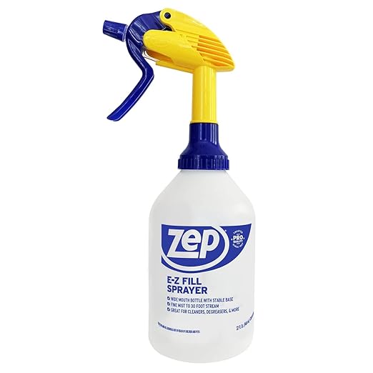 Zep E-Z Fill Professional Sprayer - 32 Ounce (Case of 8) - U43008 - Wide Mouth Spray Bottle for Easy Pouring, High Output, Great for Cleaners, Degreasers and More!