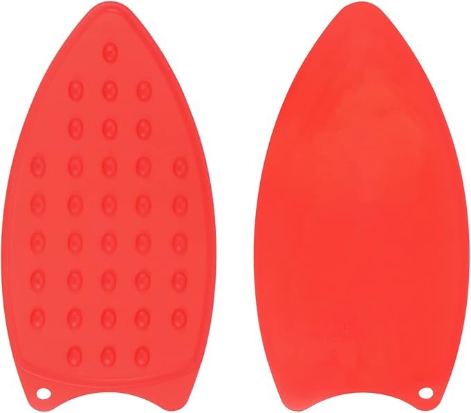 HARFINGTON 2pcs Silicone Iron Rest Pad, Multipurpose Iron Hot Resistant Mat Iron Rest Plate for Ironing Board Hot Heat Resistant Steam Compact Mat, Red
