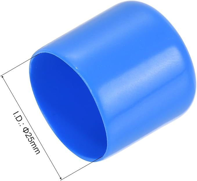 uxcell 20pcs Rubber End Caps 25mm ID Vinyl Round Tube Bolt Cap Cover Screw Thread Protectors Light Blue