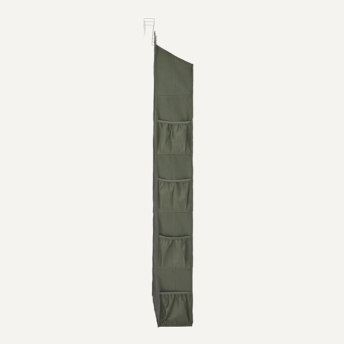 Amazon Basics 5 Tier Over the Door Organizer, Large, 6.4 x 54.5 x 14.9 in, Dark Grey