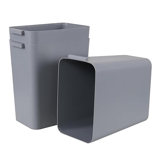 4.5 Gallon Small Plastic Waste Basket, Office Garbage Cans, 3 Packs, Gray