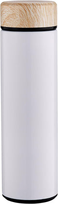 15oz Water Bottle Stainless Steel Thermos Flask - Insulated Vacuum, Leak Proof, Keeps Drinks Hot/Cold - Ideal for Coffee, Tea, Water - White
