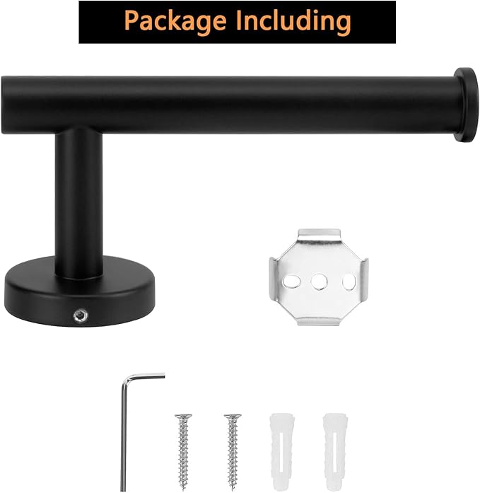 NearMoon Bathroom Toilet Paper Holder, Premium SUS304 Stainless Steel Rustproof Wall Mounted Toilet Roll Holder for Bathroom, Kitchen, Washroom (1 Pack, Matte Black)