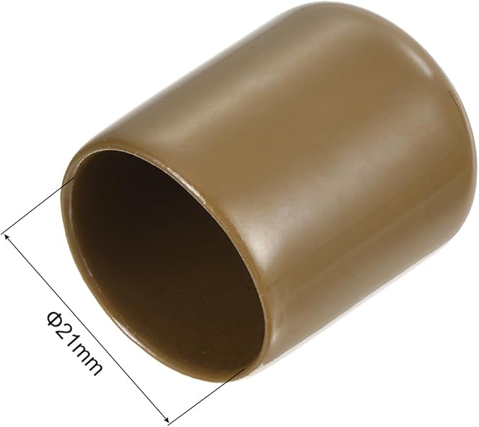 uxcell 20pcs Rubber End Caps 21mm ID Vinyl PVC Round Tube Bolt Cap Cover Screw Thread Protectors Light Brown