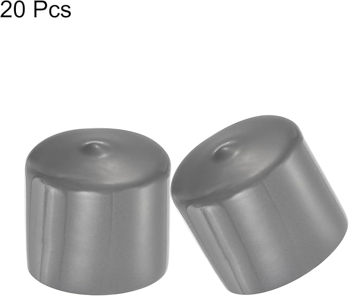 uxcell 20pcs Rubber End Caps 34mm ID Vinyl Cap Cover Screw Protectors Dark Grey