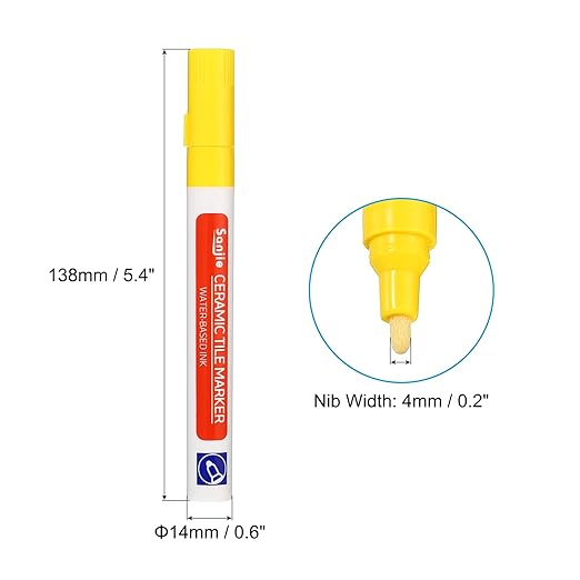 PATIKIL Grout Pen, 4 Pack Yellow Tile Marker Waterproof Grout Sealer Pen Tile Repair Pens Paint Pens for Wall Floor Bathroom Kitchen Refresh