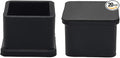 Flyshop 20PCS Non-Slip Rubber Leg Tips Floor Protectors Square Chair Leg Caps, 30mm x 30mm, 1-3/16" x 1-3/16", Black