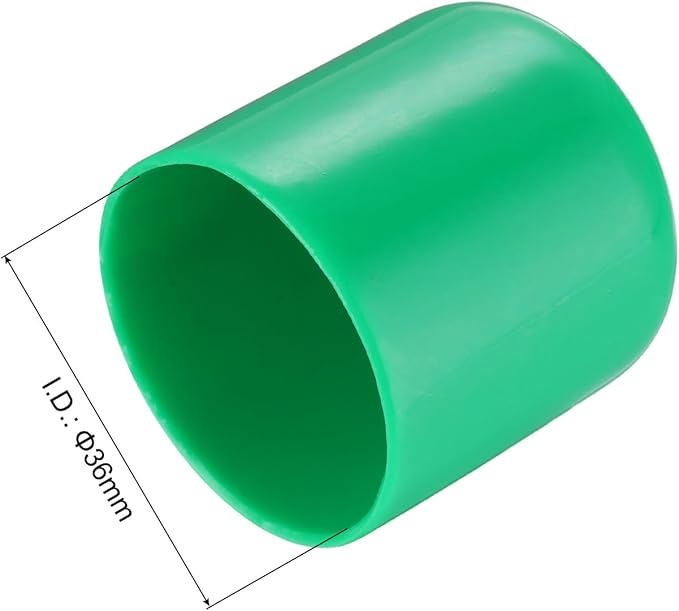 uxcell 20pcs Rubber End Caps 36mm(1 7/16") ID Vinyl PVC Round Tube Bolt Cap Cover Screw Thread Protectors Dark Green