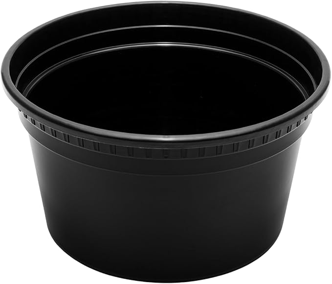 Karat [12oz - 240 ct Black PP Injection Molded Round Deli Containers with Lids (FP-IMDC12-PPB)