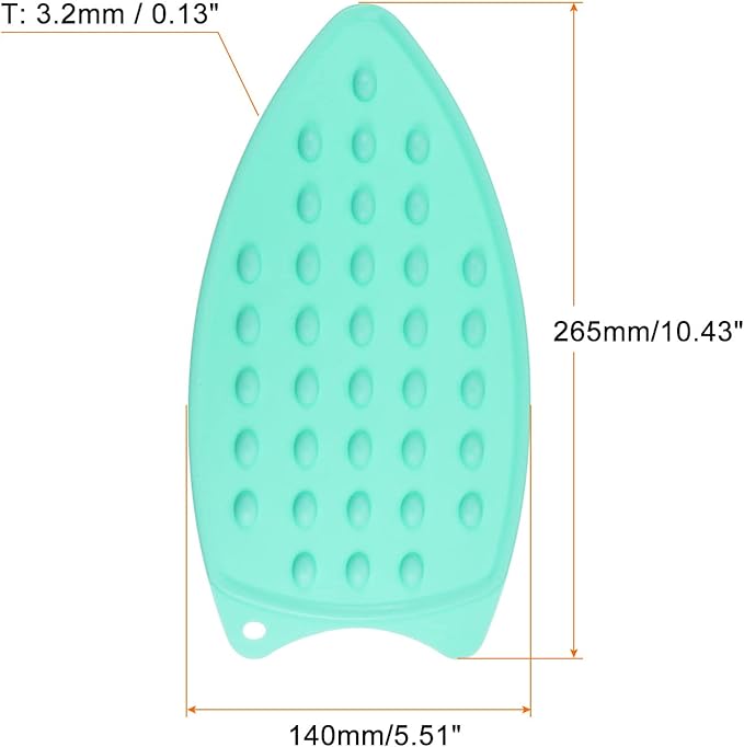 HARFINGTON 2pcs Silicone Iron Rest Pad, Multipurpose Iron Hot Resistant Mat Iron Rest Plate for Ironing Board Hot Heat Resistant Steam Compact Mat, Turquoise