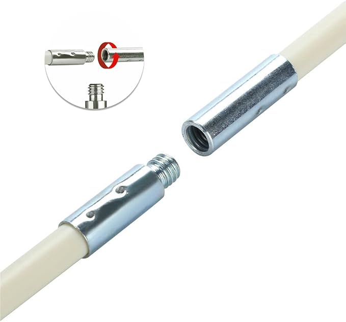 12 Feet Stove Pipe Clean Brush Extension Rods Flexible Fireplace Chimney Brush Stove Pipe Brush Rod Rotary Air Duct Dryer Vent Cleaner Rods Flue Brush Chimney Sweep Kit with Brush Head