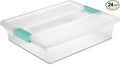 Sterilite 24-Pack Clip Box, Stackable Clear Plastic Bins with Latching Lids, Large - Writing, Arts or Crafts Supplies Storage Containers for Home, Office, Classroom and Workshop Organization