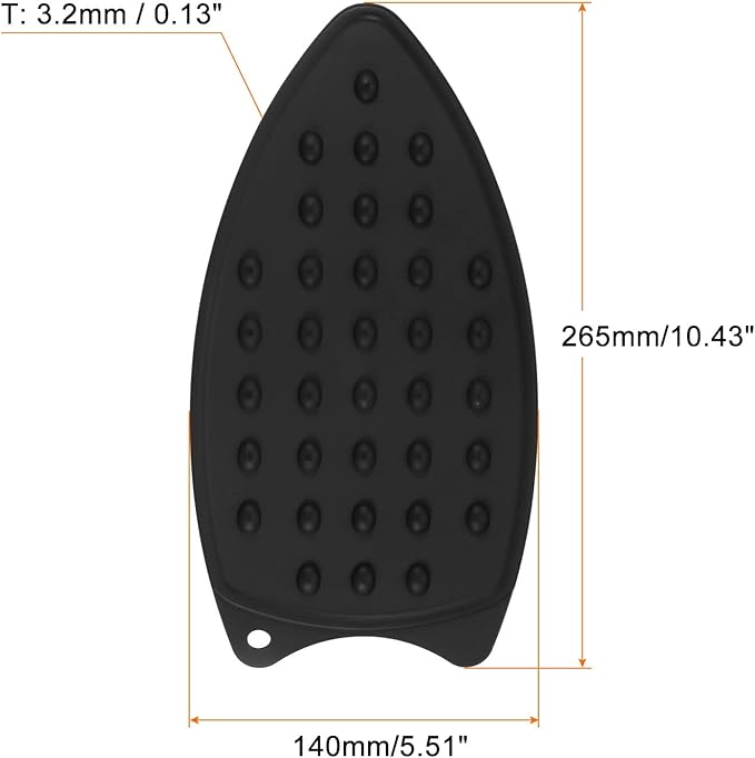 HARFINGTON Silicone Iron Rest Pad, Multipurpose Iron Hot Resistant Mat Iron Rest Plate for Ironing Board Hot Heat Resistant Steam Compact Mat, Black